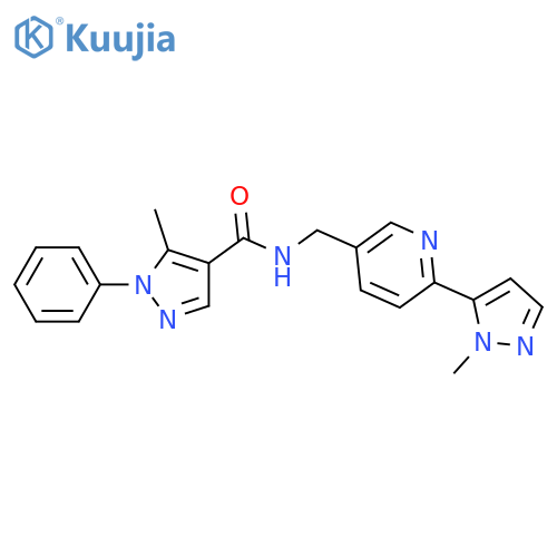 5-methyl-N-{6-(1-methyl-1H-pyrazol-5-yl)pyridin-3-ylmethyl}-1-phenyl-1H-pyrazole-4-carboxamide structure