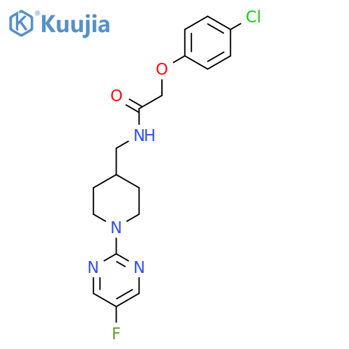 2-(4-chlorophenoxy)-N-((1-(5-fluoropyrimidin-2-yl)piperidin-4-yl)methyl)acetamide structure