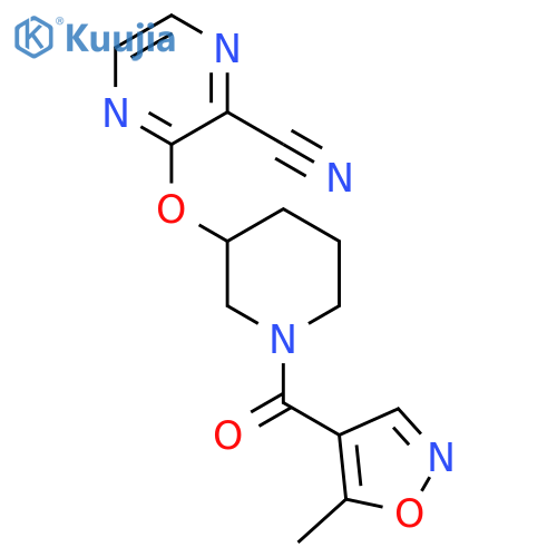 3-{[1-(5-methyl-1,2-oxazole-4-carbonyl)piperidin-3-yl]oxy}pyrazine-2-carbonitrile structure
