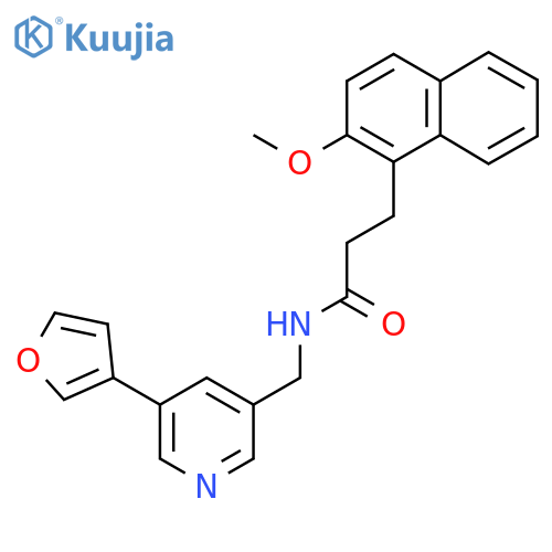 N-{5-(furan-3-yl)pyridin-3-ylmethyl}-3-(2-methoxynaphthalen-1-yl)propanamide structure