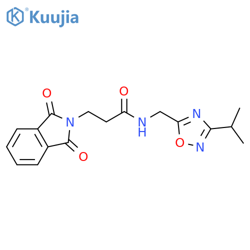 3-(1,3-dioxo-2,3-dihydro-1H-isoindol-2-yl)-N-{3-(propan-2-yl)-1,2,4-oxadiazol-5-ylmethyl}propanamide structure