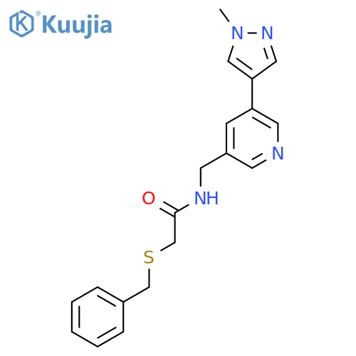 2-(benzylsulfanyl)-N-{5-(1-methyl-1H-pyrazol-4-yl)pyridin-3-ylmethyl}acetamide structure