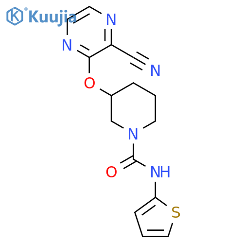 3-[(3-cyanopyrazin-2-yl)oxy]-N-(thiophen-2-yl)piperidine-1-carboxamide structure