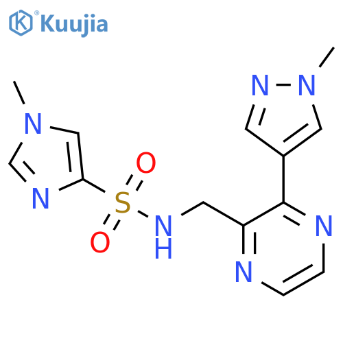 1-methyl-N-{3-(1-methyl-1H-pyrazol-4-yl)pyrazin-2-ylmethyl}-1H-imidazole-4-sulfonamide structure