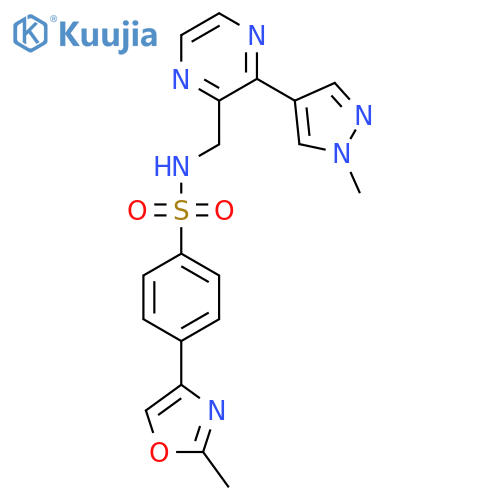4-(2-methyl-1,3-oxazol-4-yl)-N-{3-(1-methyl-1H-pyrazol-4-yl)pyrazin-2-ylmethyl}benzene-1-sulfonamide structure