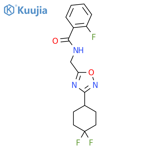 N-{[3-(4,4-difluorocyclohexyl)-1,2,4-oxadiazol-5-yl]methyl}-2-fluorobenzamide structure