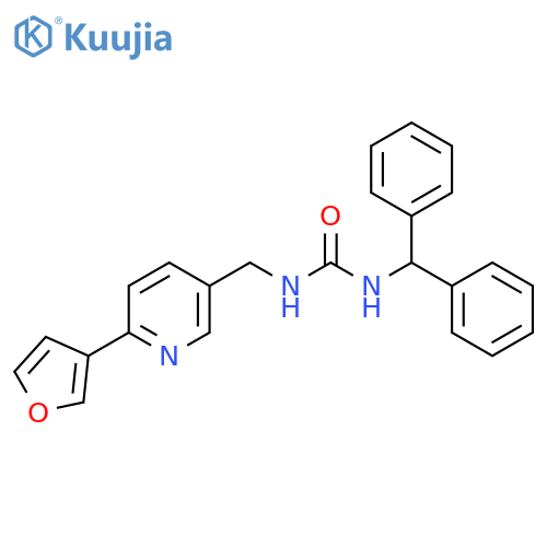 1-(diphenylmethyl)-3-{6-(furan-3-yl)pyridin-3-ylmethyl}urea structure