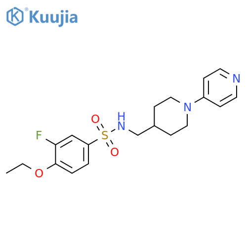 4-ethoxy-3-fluoro-N-{[1-(pyridin-4-yl)piperidin-4-yl]methyl}benzene-1-sulfonamide structure