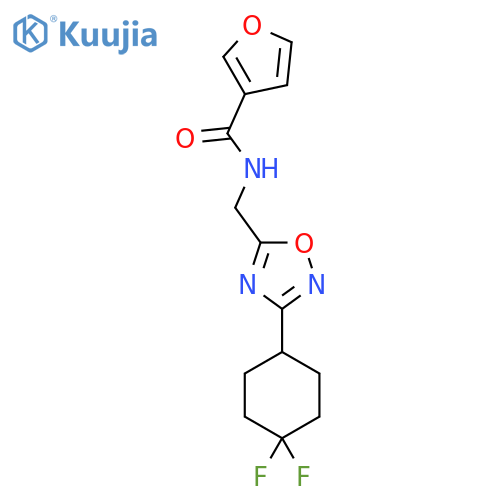 N-{[3-(4,4-difluorocyclohexyl)-1,2,4-oxadiazol-5-yl]methyl}furan-3-carboxamide structure