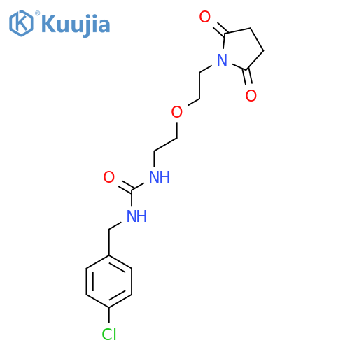 1-(4-chlorophenyl)methyl-3-{2-2-(2,5-dioxopyrrolidin-1-yl)ethoxyethyl}urea structure