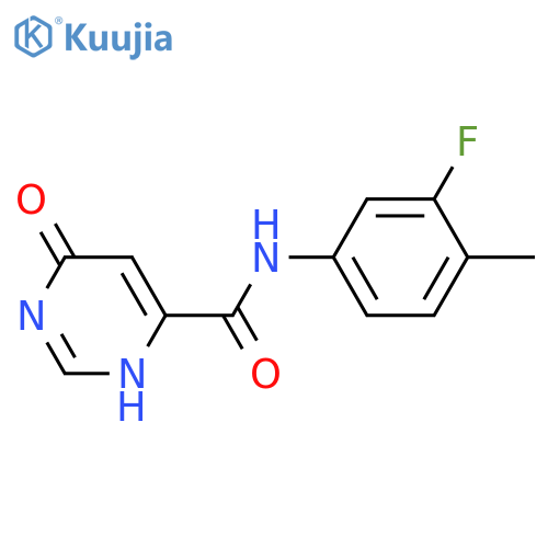 N-(3-fluoro-4-methylphenyl)-6-hydroxypyrimidine-4-carboxamide structure