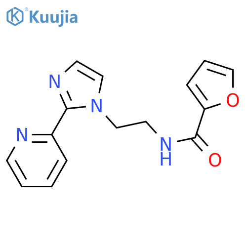N-{2-[2-(pyridin-2-yl)-1H-imidazol-1-yl]ethyl}furan-2-carboxamide structure