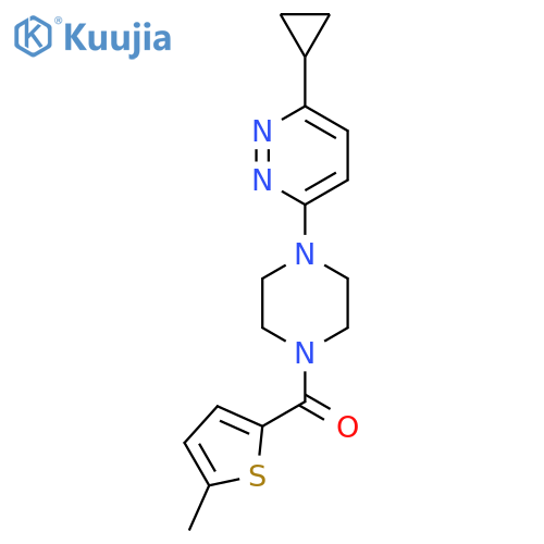 3-cyclopropyl-6-[4-(5-methylthiophene-2-carbonyl)piperazin-1-yl]pyridazine structure