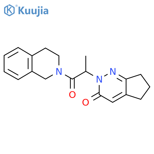 2-1-oxo-1-(1,2,3,4-tetrahydroisoquinolin-2-yl)propan-2-yl-2H,3H,5H,6H,7H-cyclopentacpyridazin-3-one structure