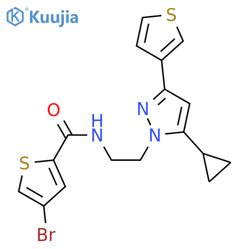 4-bromo-N-{2-[5-cyclopropyl-3-(thiophen-3-yl)-1H-pyrazol-1-yl]ethyl}thiophene-2-carboxamide structure