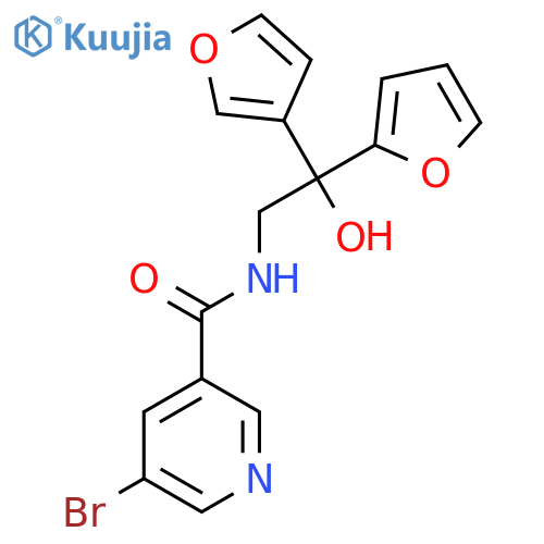 5-bromo-N-[2-(furan-2-yl)-2-(furan-3-yl)-2-hydroxyethyl]pyridine-3-carboxamide structure
