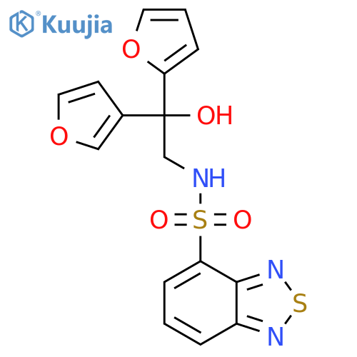 N-2-(furan-2-yl)-2-(furan-3-yl)-2-hydroxyethyl-2,1,3-benzothiadiazole-4-sulfonamide structure