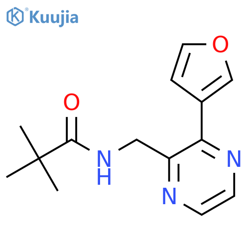 N-{3-(furan-3-yl)pyrazin-2-ylmethyl}-2,2-dimethylpropanamide structure
