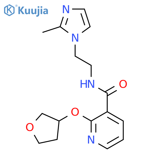 N-[2-(2-methylimidazol-1-yl)ethyl]-2-(oxolan-3-yloxy)pyridine-3-carboxamide structure