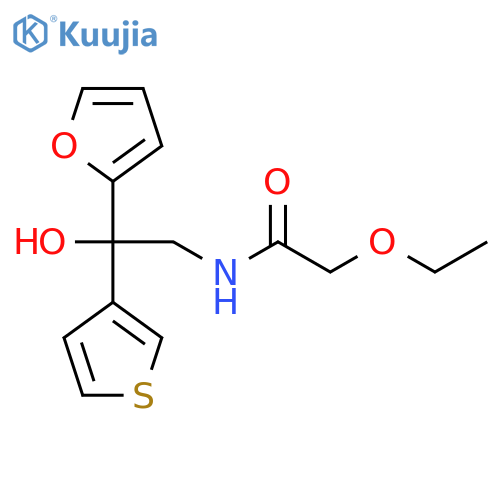 2-ethoxy-N-2-(furan-2-yl)-2-hydroxy-2-(thiophen-3-yl)ethylacetamide structure