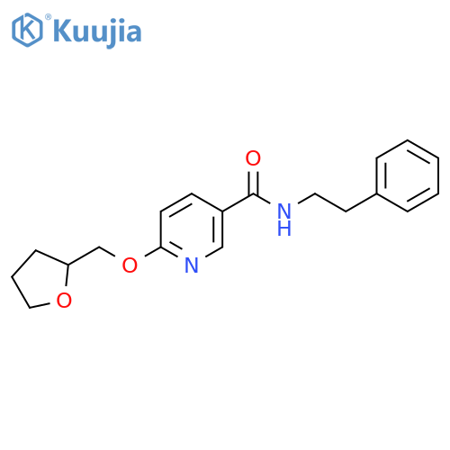 N-phenethyl-6-((tetrahydrofuran-2-yl)methoxy)nicotinamide structure
