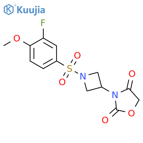 3-[1-(3-fluoro-4-methoxyphenyl)sulfonylazetidin-3-yl]-1,3-oxazolidine-2,4-dione structure