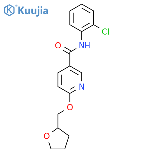 N-(2-chlorophenyl)-6-((tetrahydrofuran-2-yl)methoxy)nicotinamide structure
