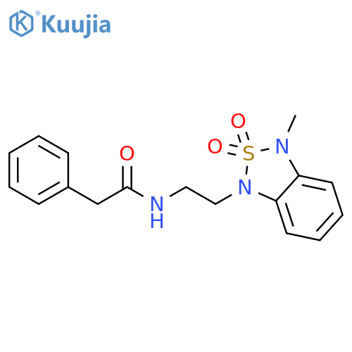 N-2-(3-methyl-2,2-dioxo-1,3-dihydro-2lambda6,1,3-benzothiadiazol-1-yl)ethyl-2-phenylacetamide structure