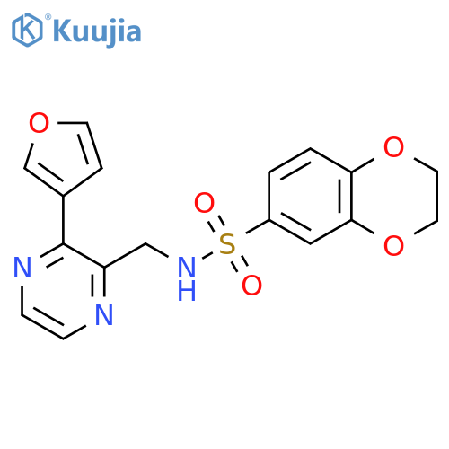 N-{3-(furan-3-yl)pyrazin-2-ylmethyl}-2,3-dihydro-1,4-benzodioxine-6-sulfonamide structure