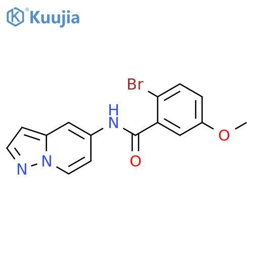 2-bromo-5-methoxy-N-{pyrazolo[1,5-a]pyridin-5-yl}benzamide structure