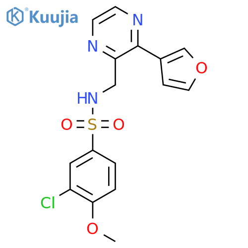 3-chloro-N-{3-(furan-3-yl)pyrazin-2-ylmethyl}-4-methoxybenzene-1-sulfonamide structure