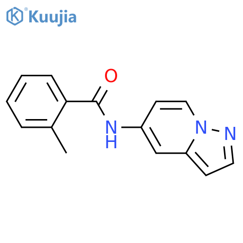 2-methyl-N-{pyrazolo[1,5-a]pyridin-5-yl}benzamide structure