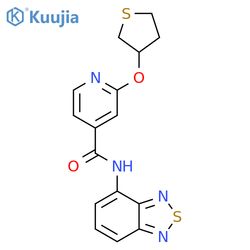 N-(benzo[c][1,2,5]thiadiazol-4-yl)-2-((tetrahydrothiophen-3-yl)oxy)isonicotinamide structure