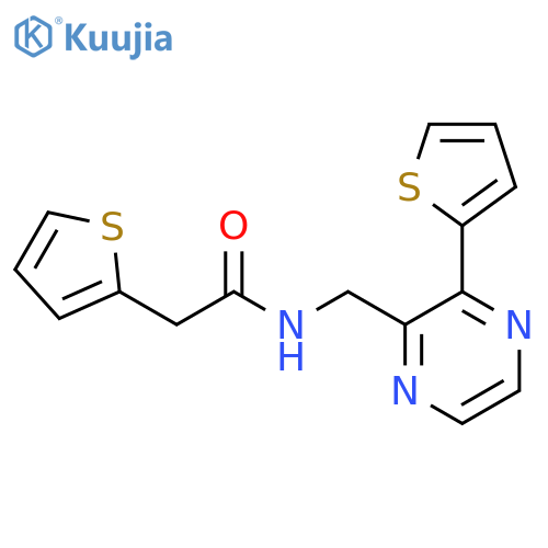 2-(thiophen-2-yl)-N-{3-(thiophen-2-yl)pyrazin-2-ylmethyl}acetamide structure