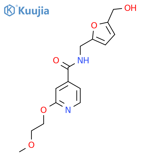 N-((5-(hydroxymethyl)furan-2-yl)methyl)-2-(2-methoxyethoxy)isonicotinamide structure