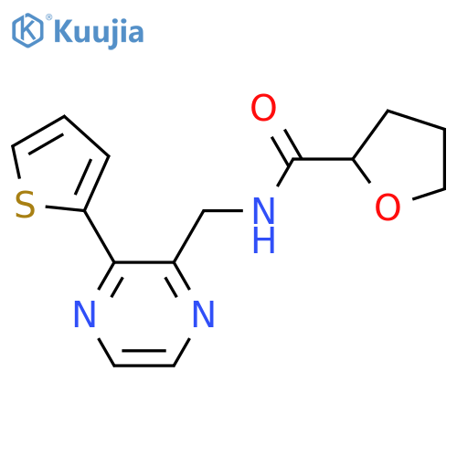 N-{3-(thiophen-2-yl)pyrazin-2-ylmethyl}oxolane-2-carboxamide structure