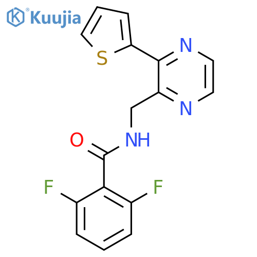 2,6-difluoro-N-{3-(thiophen-2-yl)pyrazin-2-ylmethyl}benzamide structure