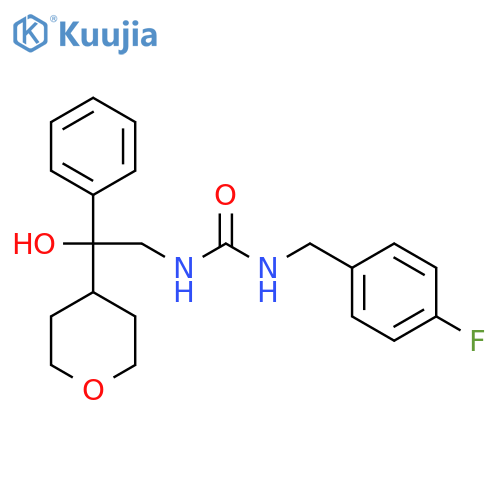 1-[(4-fluorophenyl)methyl]-3-[2-hydroxy-2-(oxan-4-yl)-2-phenylethyl]urea structure