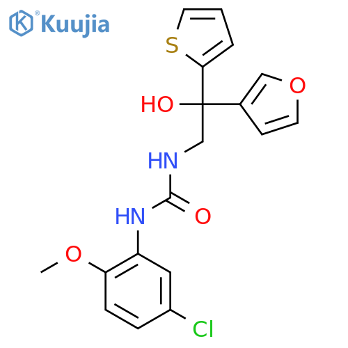 1-(5-chloro-2-methoxyphenyl)-3-2-(furan-3-yl)-2-hydroxy-2-(thiophen-2-yl)ethylurea structure