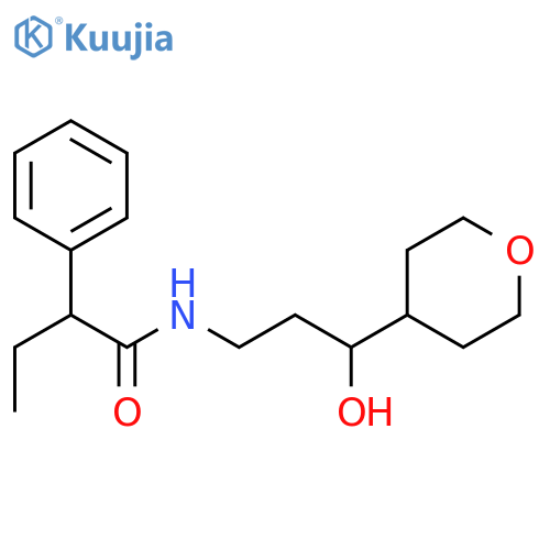 N-[3-hydroxy-3-(oxan-4-yl)propyl]-2-phenylbutanamide structure