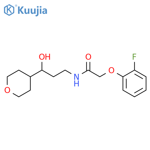 2-(2-fluorophenoxy)-N-[3-hydroxy-3-(oxan-4-yl)propyl]acetamide structure