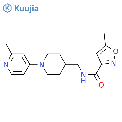 5-methyl-N-[[1-(2-methylpyridin-4-yl)piperidin-4-yl]methyl]-1,2-oxazole-3-carboxamide structure