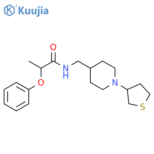 2-phenoxy-N-{[1-(thiolan-3-yl)piperidin-4-yl]methyl}propanamide structure
