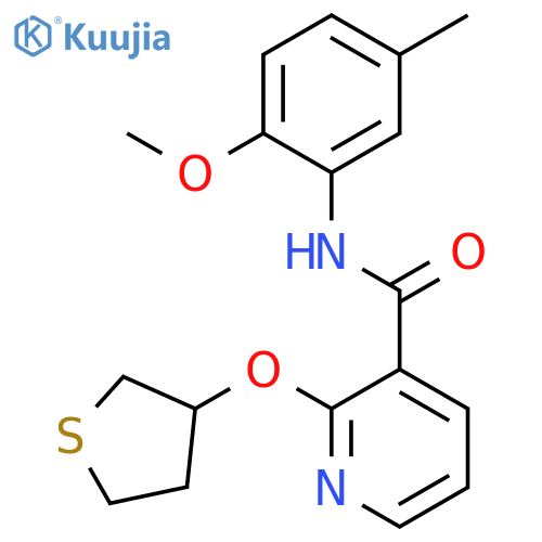 N-(2-methoxy-5-methylphenyl)-2-(thiolan-3-yloxy)pyridine-3-carboxamide structure