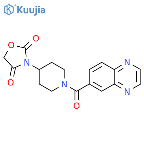 3-(1-(Quinoxaline-6-carbonyl)piperidin-4-yl)oxazolidine-2,4-dione structure