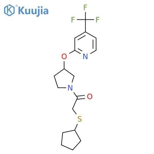2-(Cyclopentylthio)-1-(3-((4-(trifluoromethyl)pyridin-2-yl)oxy)pyrrolidin-1-yl)ethanone structure