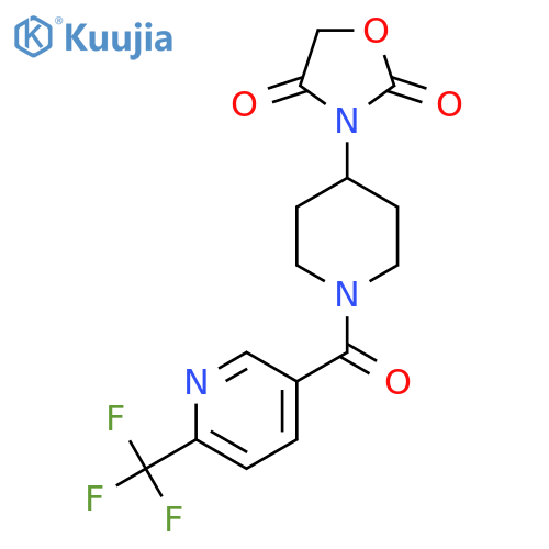 3-(1-(6-(Trifluoromethyl)nicotinoyl)piperidin-4-yl)oxazolidine-2,4-dione structure