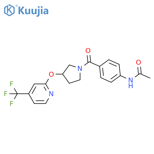 N-[4-[3-[4-(trifluoromethyl)pyridin-2-yl]oxypyrrolidine-1-carbonyl]phenyl]acetamide structure