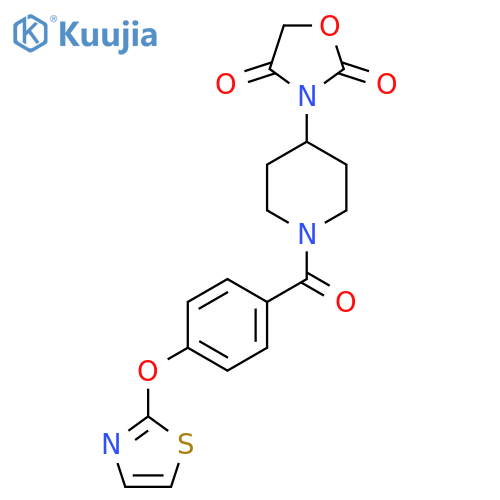 3-(1-(4-(Thiazol-2-yloxy)benzoyl)piperidin-4-yl)oxazolidine-2,4-dione structure