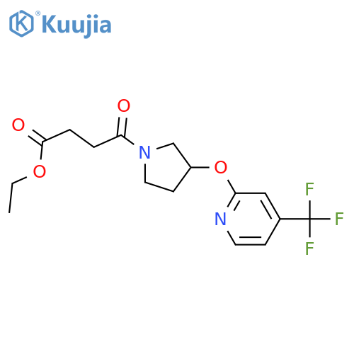 ethyl 4-oxo-4-[3-[4-(trifluoromethyl)pyridin-2-yl]oxypyrrolidin-1-yl]butanoate structure